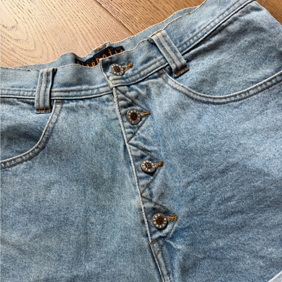 Bluenotes Vintage 90s Button Up Shorts - Size M - Light Blue Wash - Picture 2 of 9